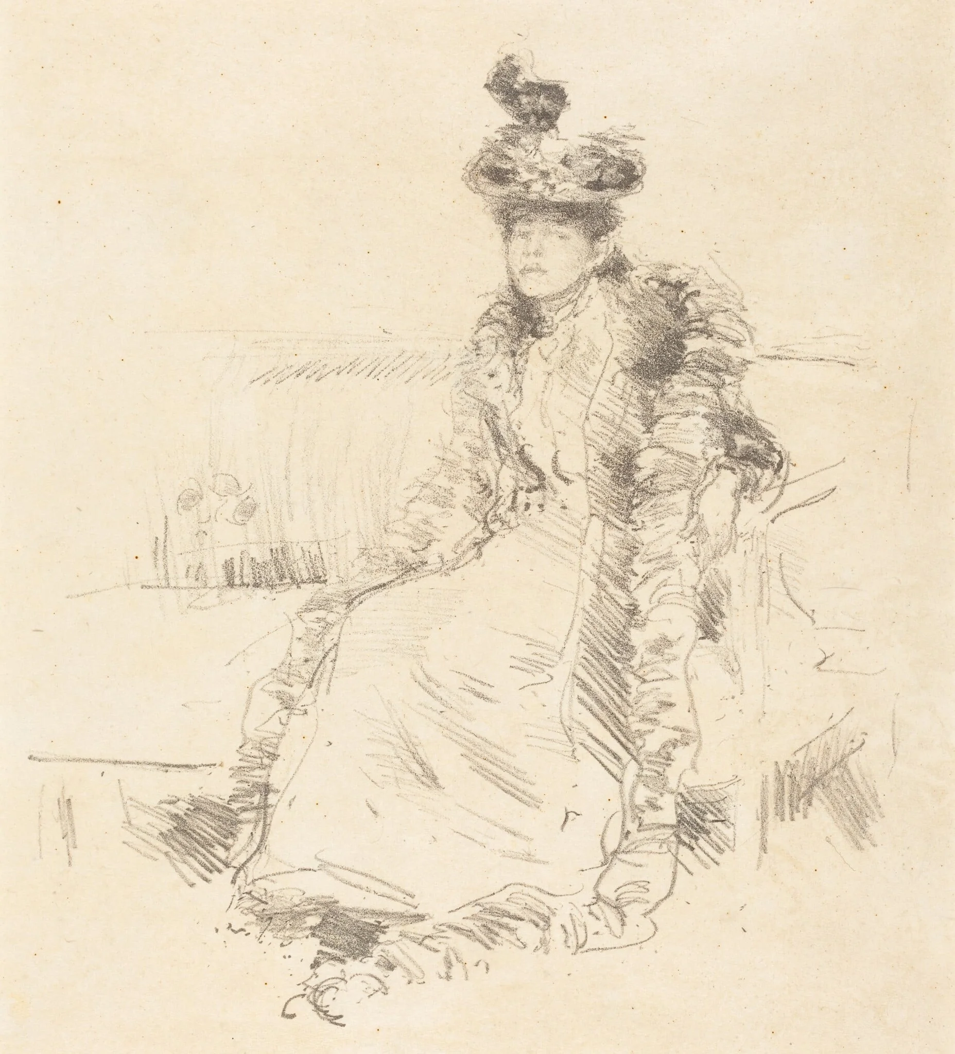 A Lady Seated, by James McNeill Whistler, ink, 1893