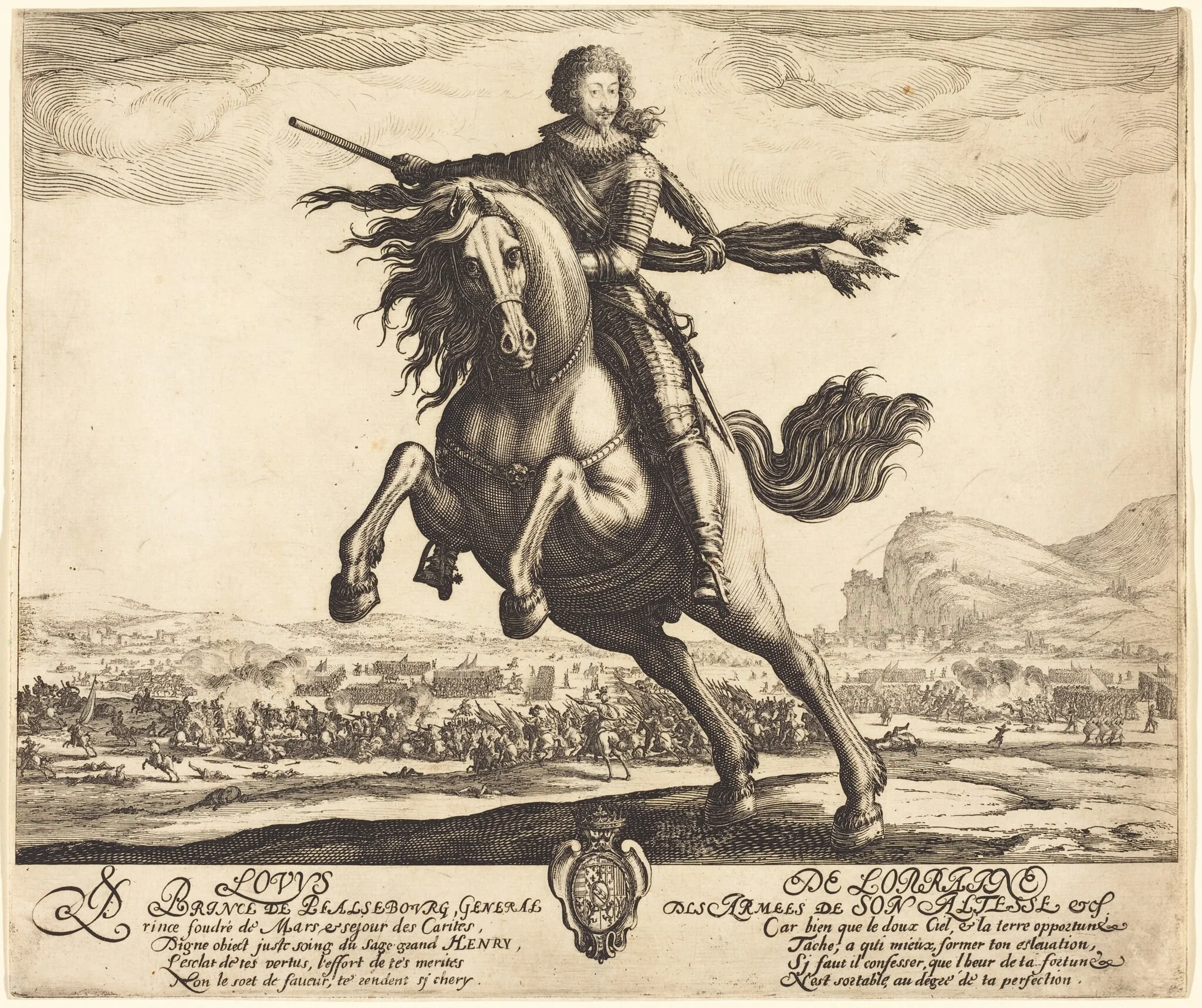 Louis de Lorraine, Prince of Phalsbourg, by Jacques Callot, ink, 1622