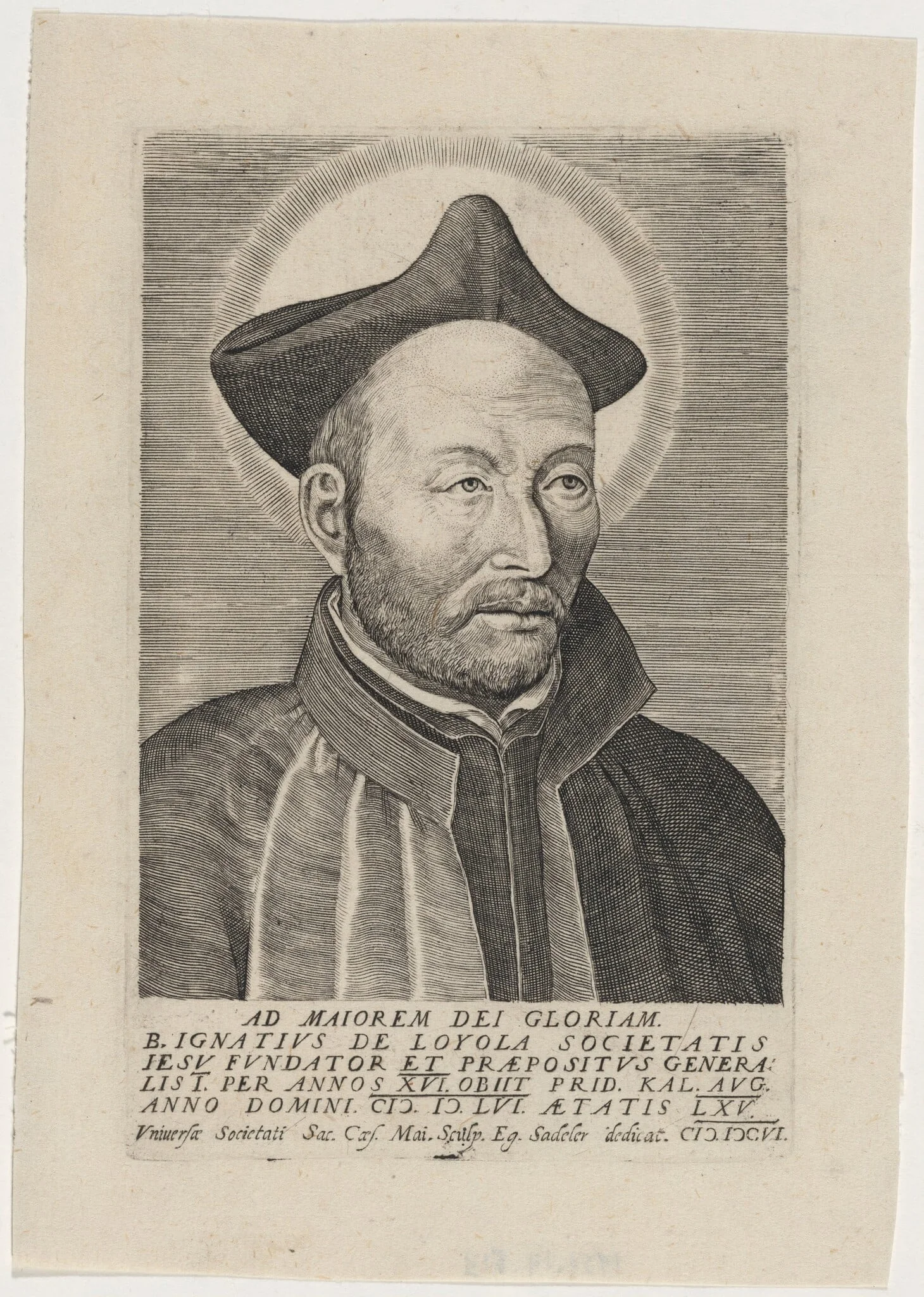Saint Ignatius de Loyola, by Aegidius Sadeler II, ink, 1600