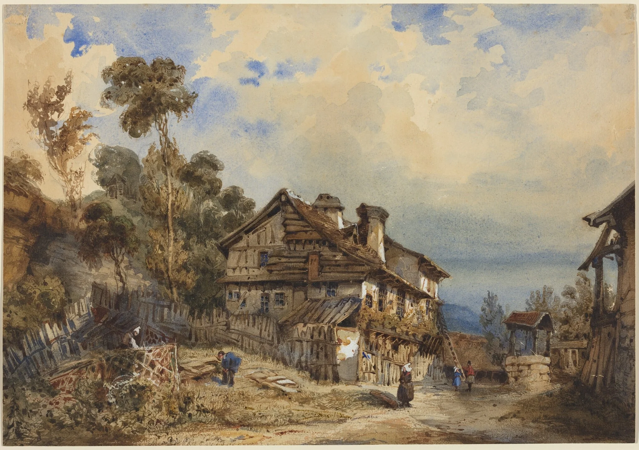 Rustic Landscape, by French 19th Century, gouache, 1830