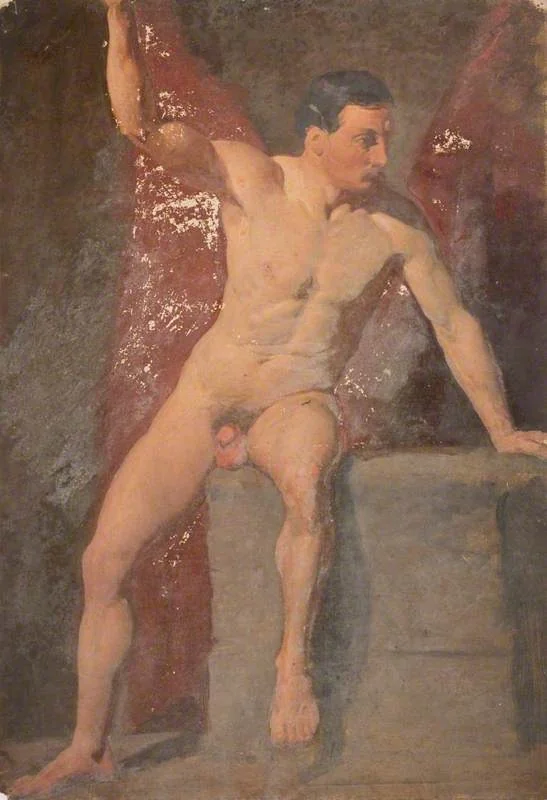 Life Study: Seated Male Nude, by William McTaggart, unspecified, 1850