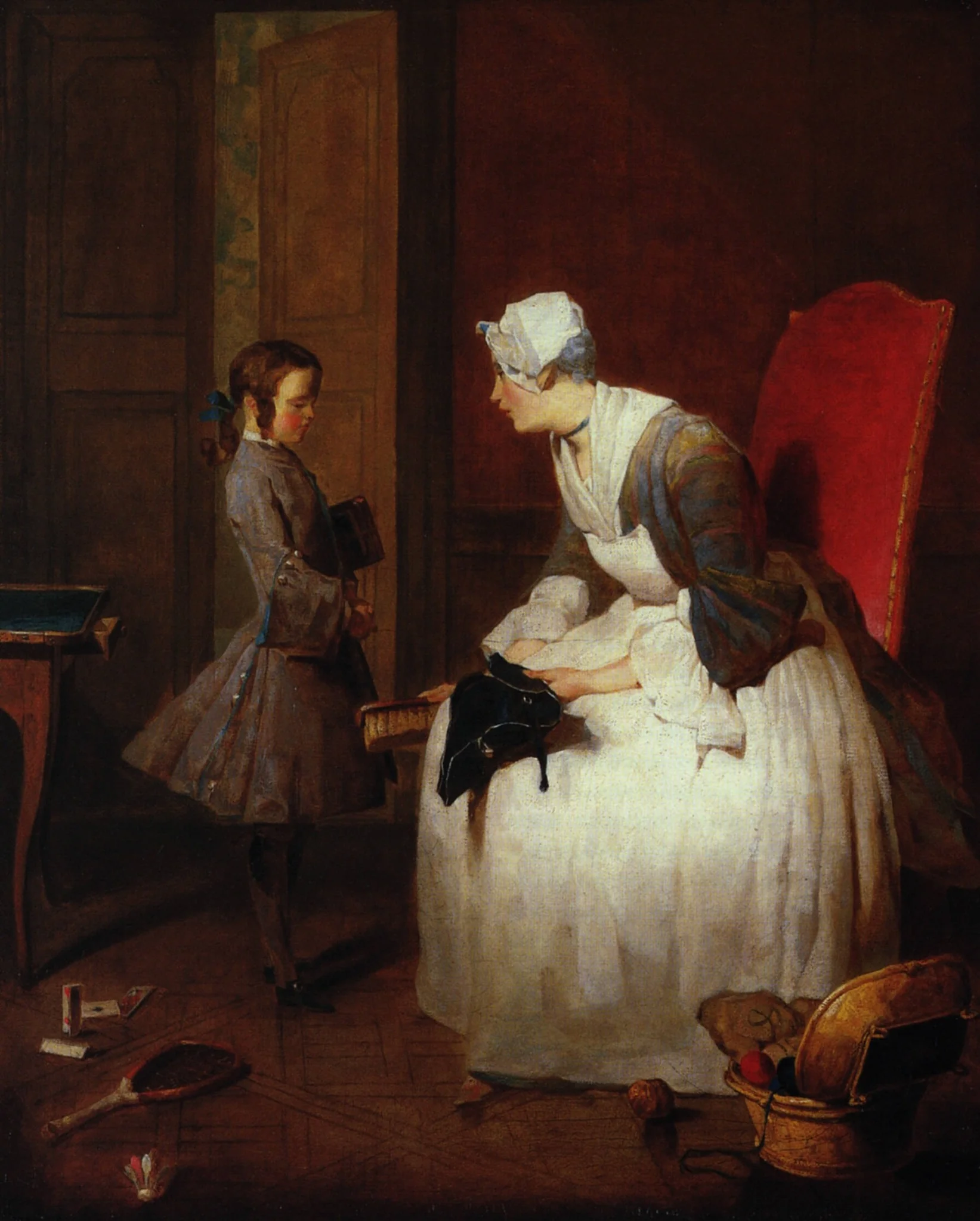 La Gouvernante, by Jean-Baptiste-Siméon Chardin, oil, 1738