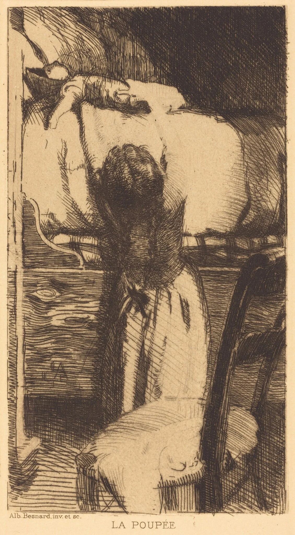 The Doll (La Poupée), by Paul-Albert Besnard, ink, 1888