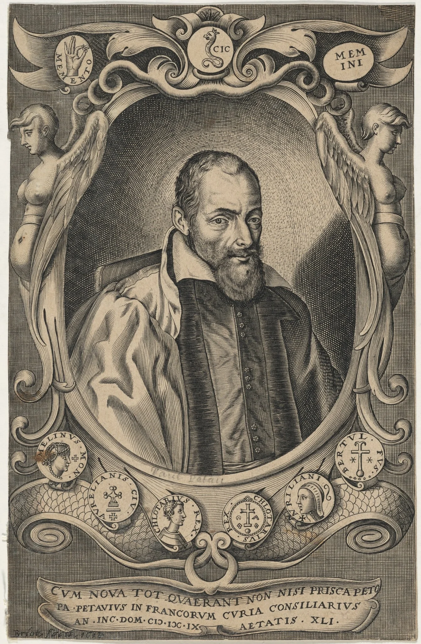Petavius (?), by Isaac Briot, ink, 1618