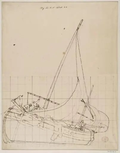 Boat with figures
