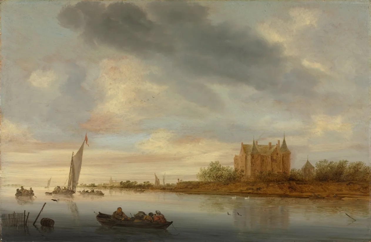 Castle on a River, by Salomon van Ruysdael, unspecified, 1644