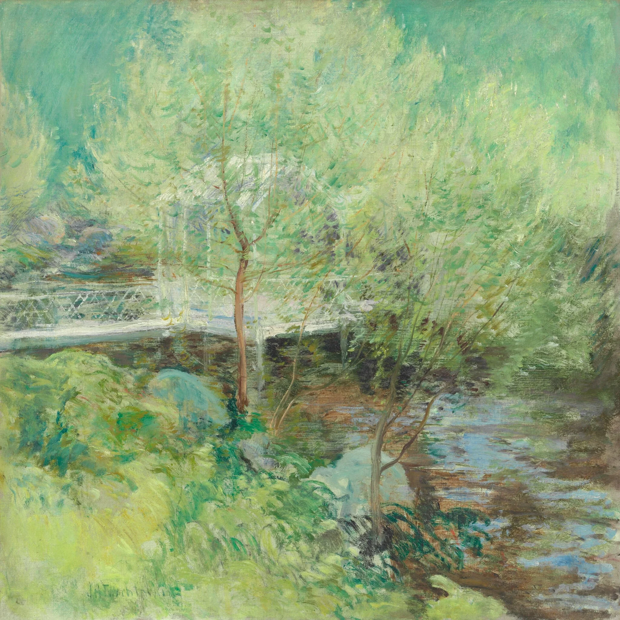 The White Bridge, by John Henry Twachtman, oil, 1895
