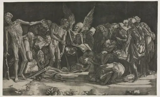 Skeletons, also known as Allegory of Death and Fame