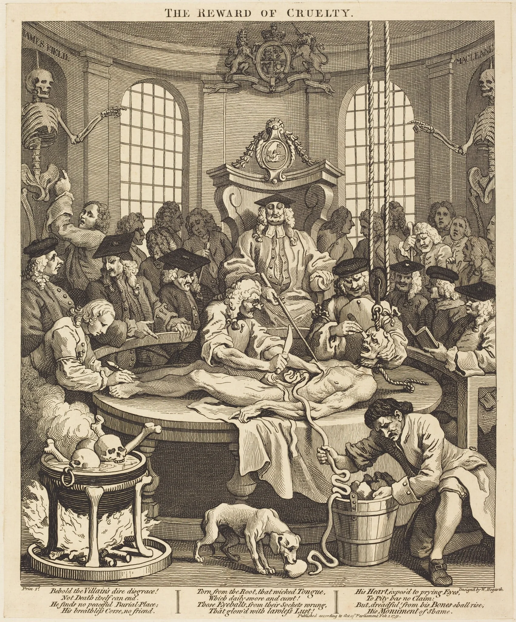 The Reward of Cruelty, by William Hogarth, ink, 1751