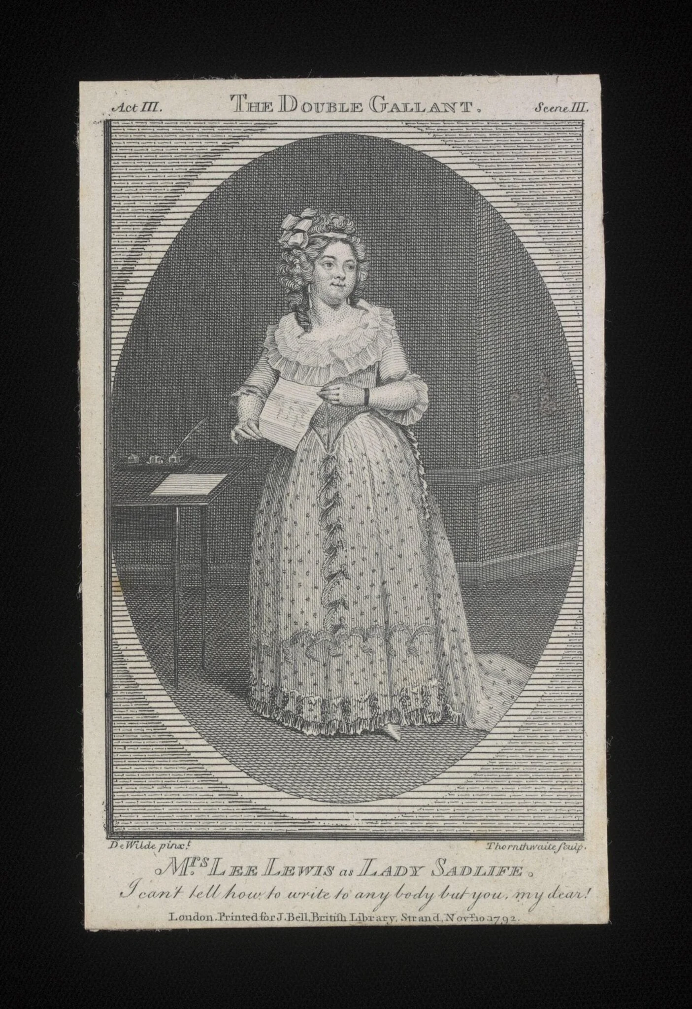 Mrs Lee Lewis as Lady Sadlife, by James Thornthwaite, 10