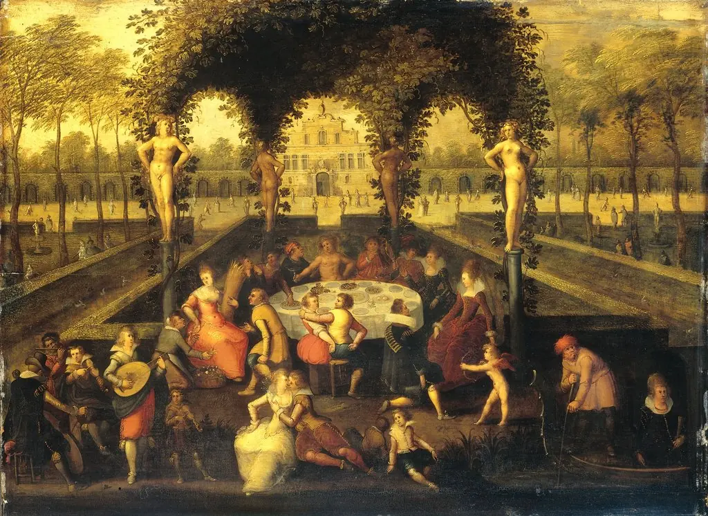 Venus, Bacchus and Ceres with Mortals in a Garden of Love