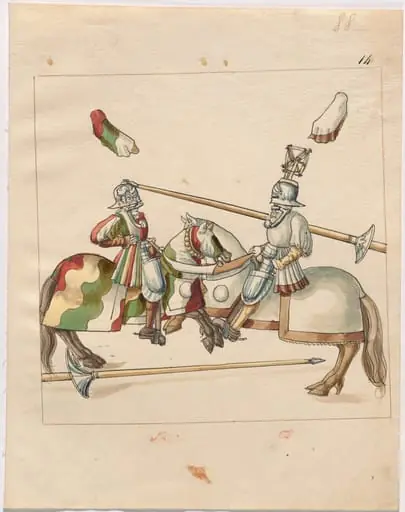 Mock Joust of War with Flying Shields and Without Bevors