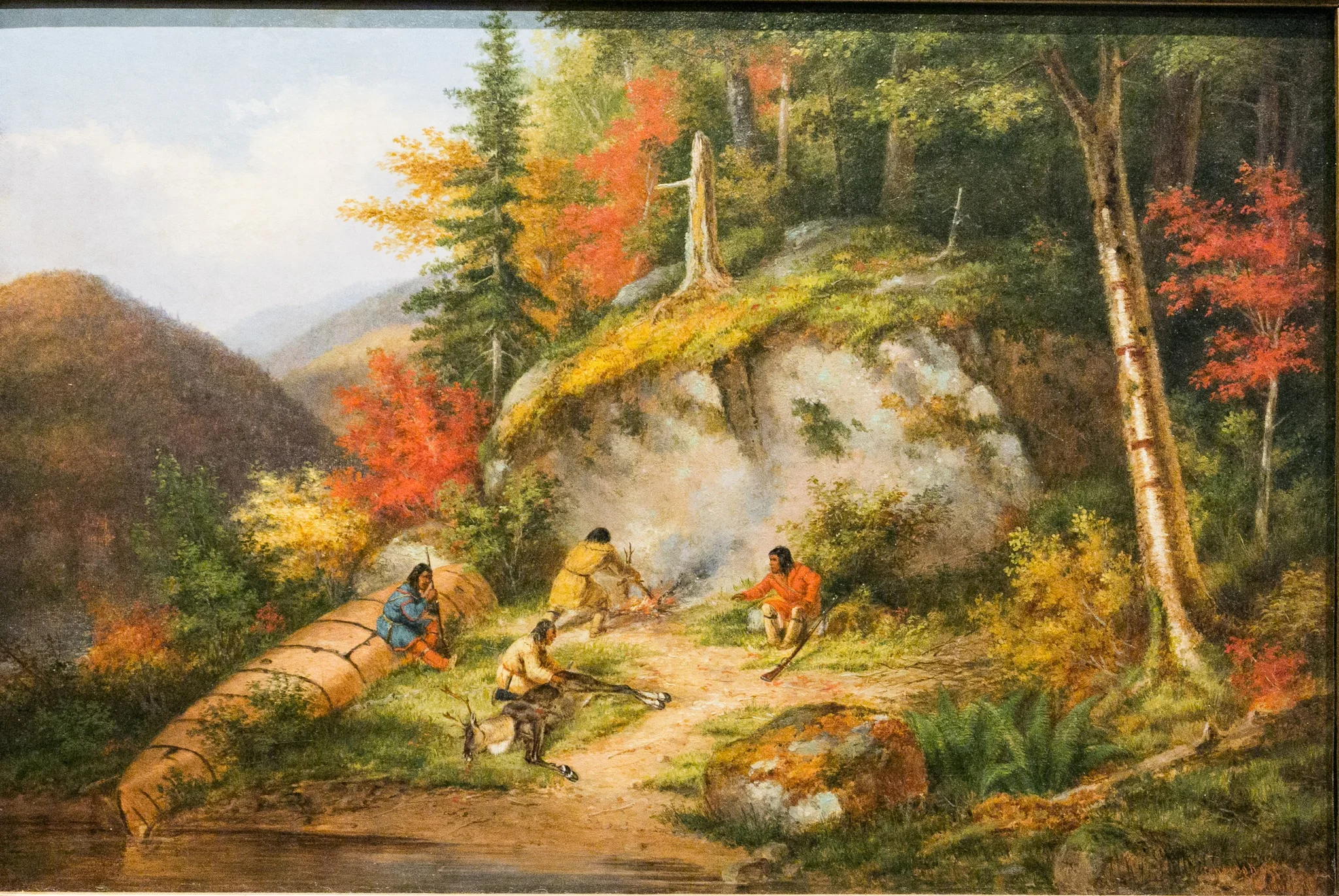 Chippewas Hunting Caribou, by Cornelius Krieghoff, oil, 1861