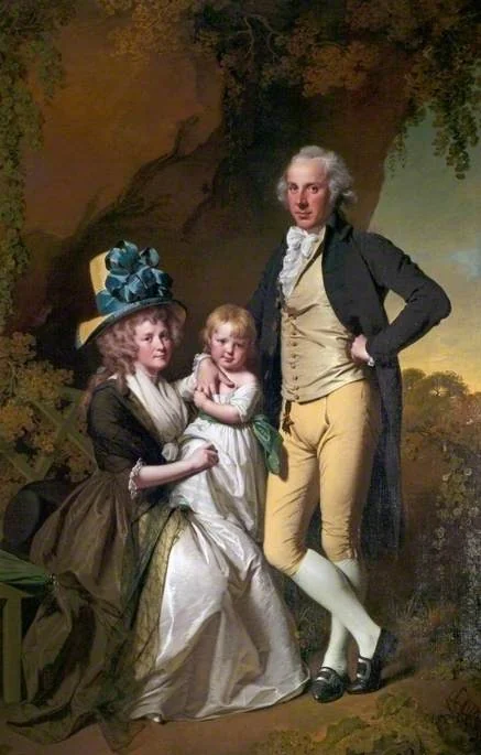 Richard Arkwright Junior (1755–1843), with His Wife Mary, and Daughter Anne, by Joseph Wright of Derby, oil, 1796