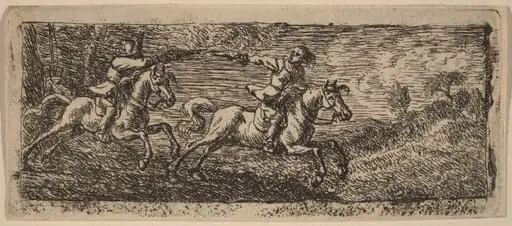 Two Horsemen Fighting