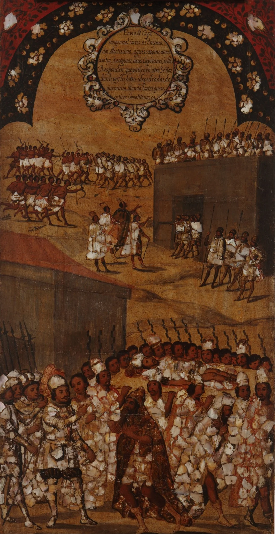 La Conquista de México. Tabla XVII, by Miguel Gonzales, unspecified, 1685