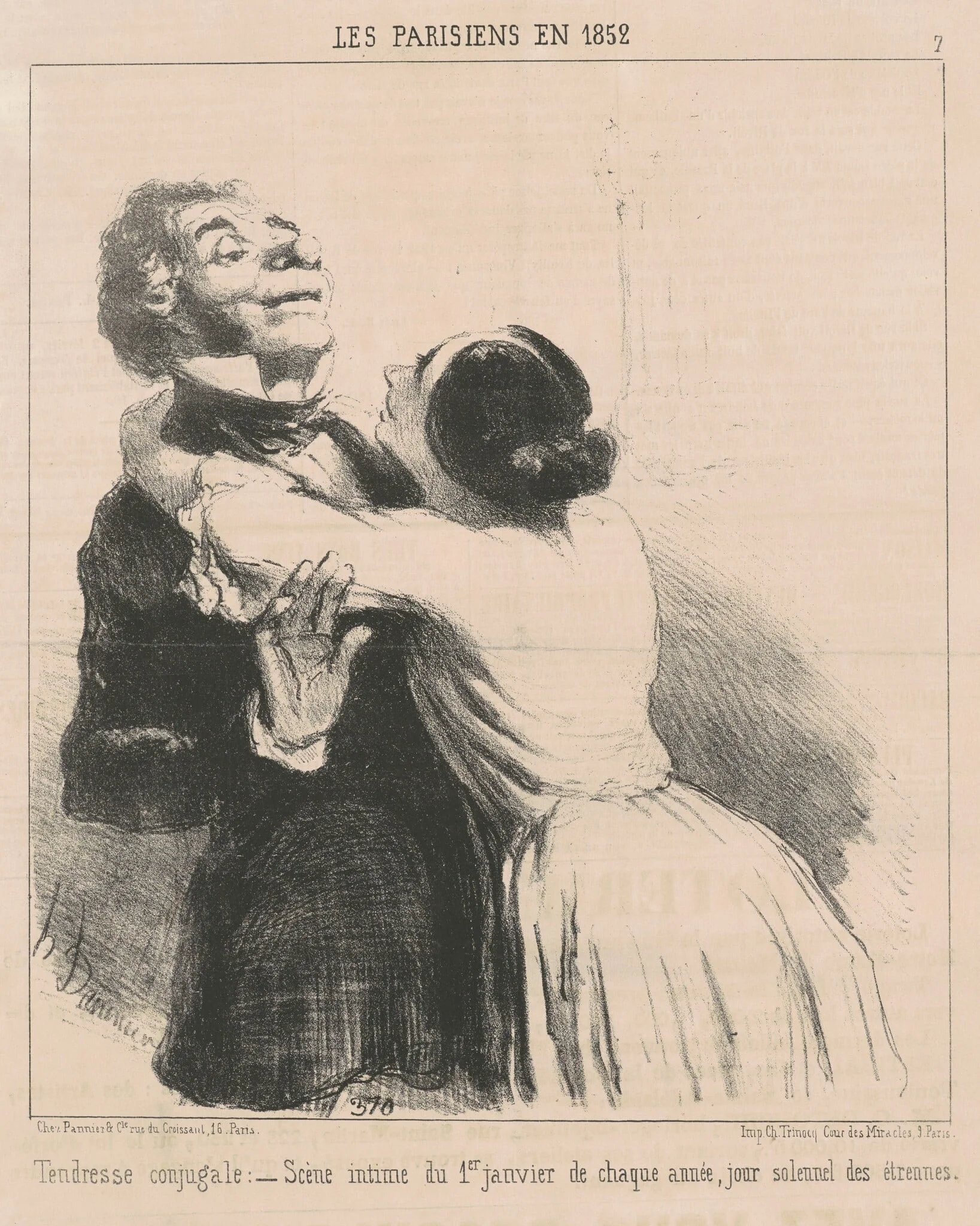 Tendresse conjugale, by Honoré Daumier, ink, 1852