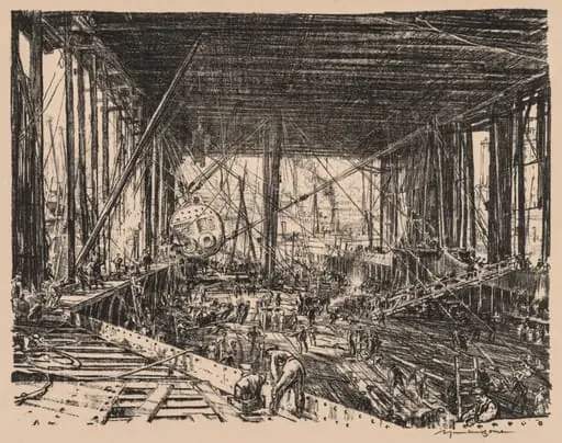 On the Clyde, 1917-1918:  The Floor of the Train Ferry