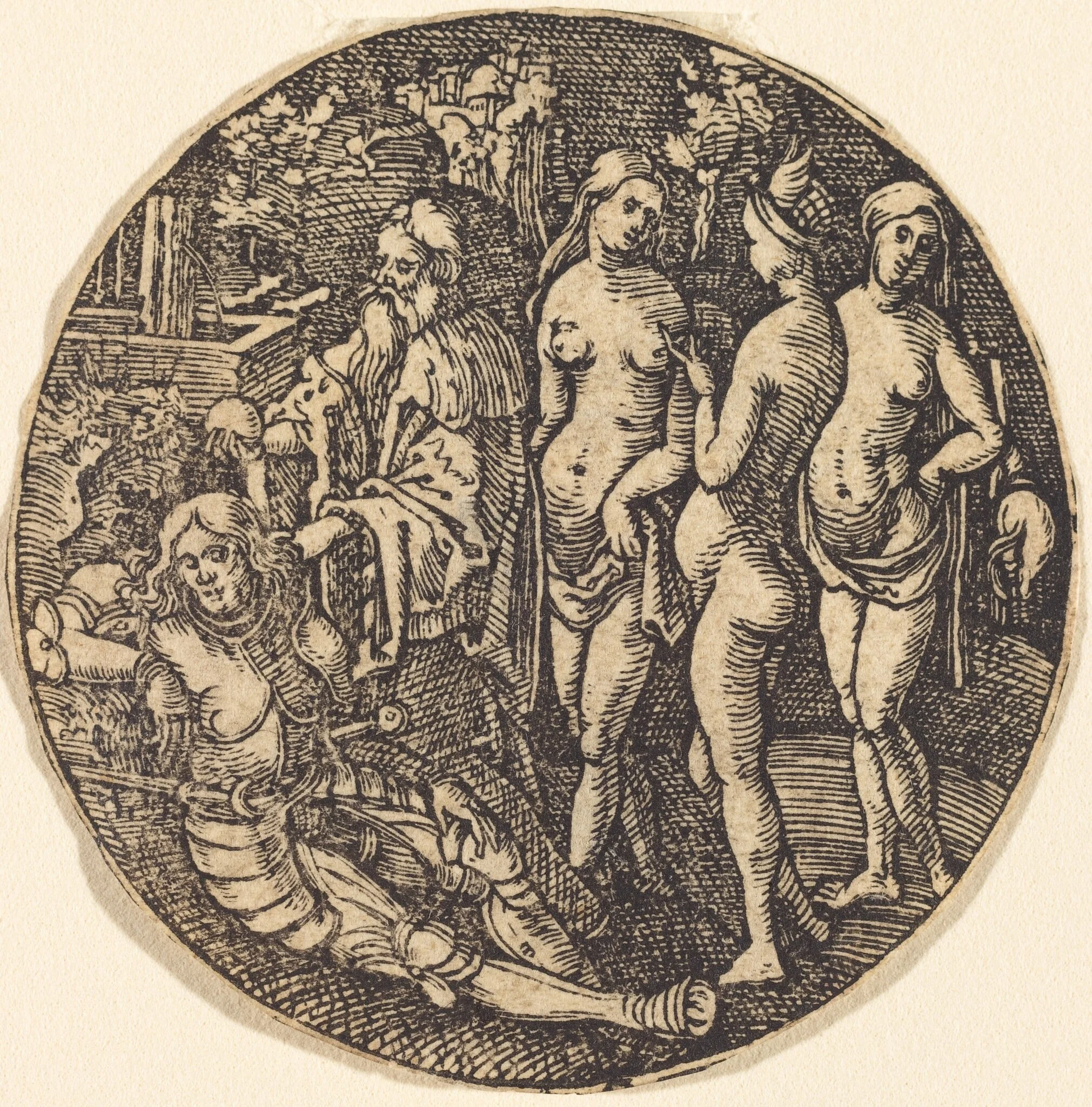 Judgment of Paris, by Hans Springinklee, ink, 1507