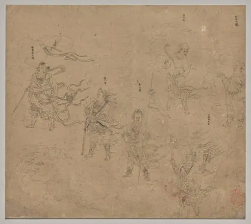 Album of Daoist and Buddhist Themes: Procession of Daoist Deities: Leaf 15