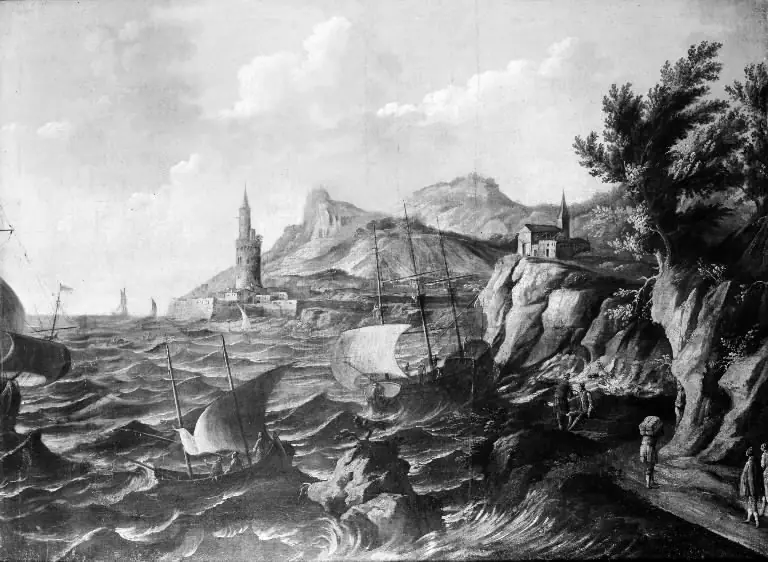 Ships off a Rocky Coast