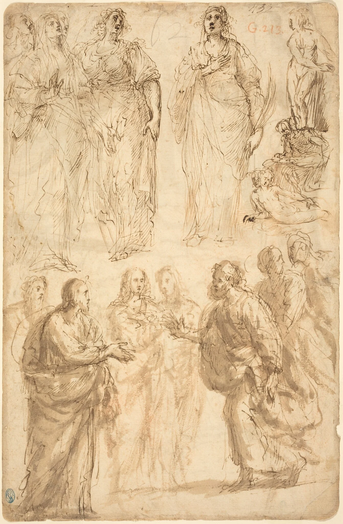 Scenes from the Life of Saint Peter, by Giulio Cesare Procaccini, ink, 1612