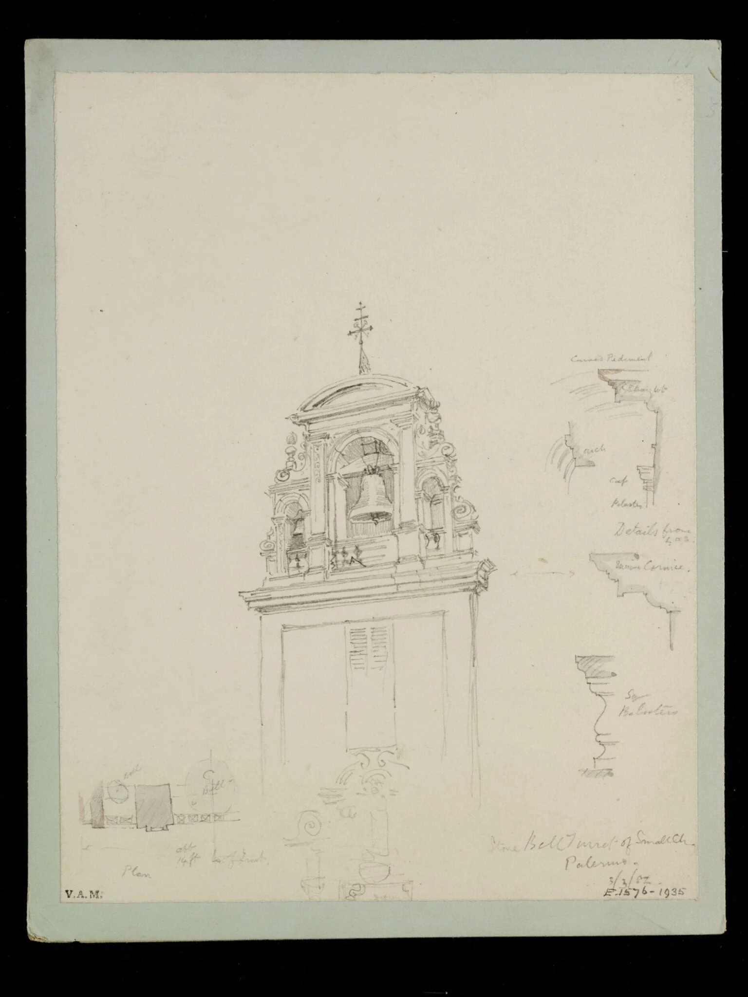 One of 235 drawings of architectural subjects in France, Germany, and Italy
