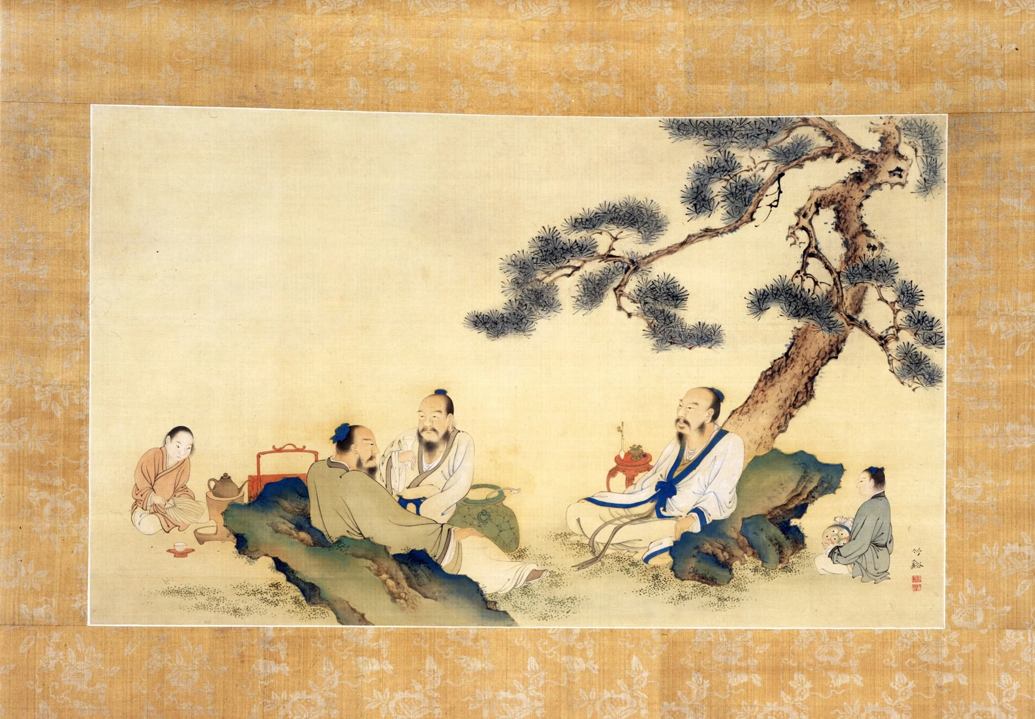 Scholars Enjoying Tea, by Nakabayashi Chikkei, unspecified, 1850