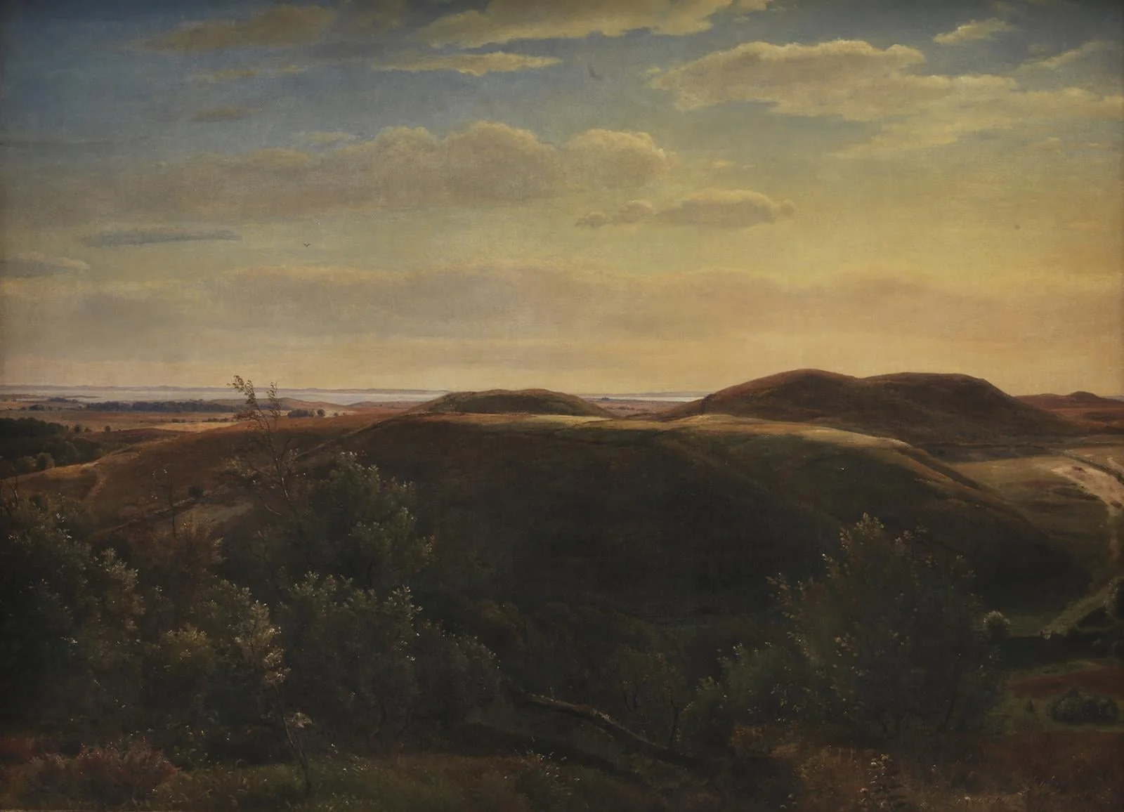 The Coast of Jutland Seen from Mølleknap Hills in Funen, by Unknown, 1850