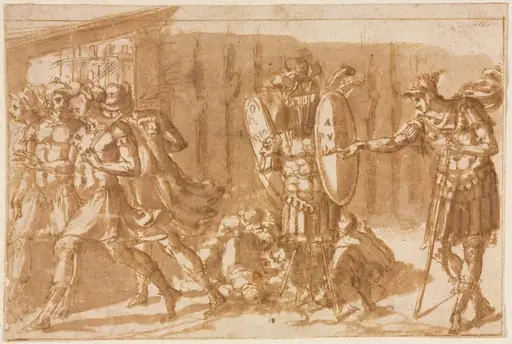 Victorious Soldiers with Trophy
