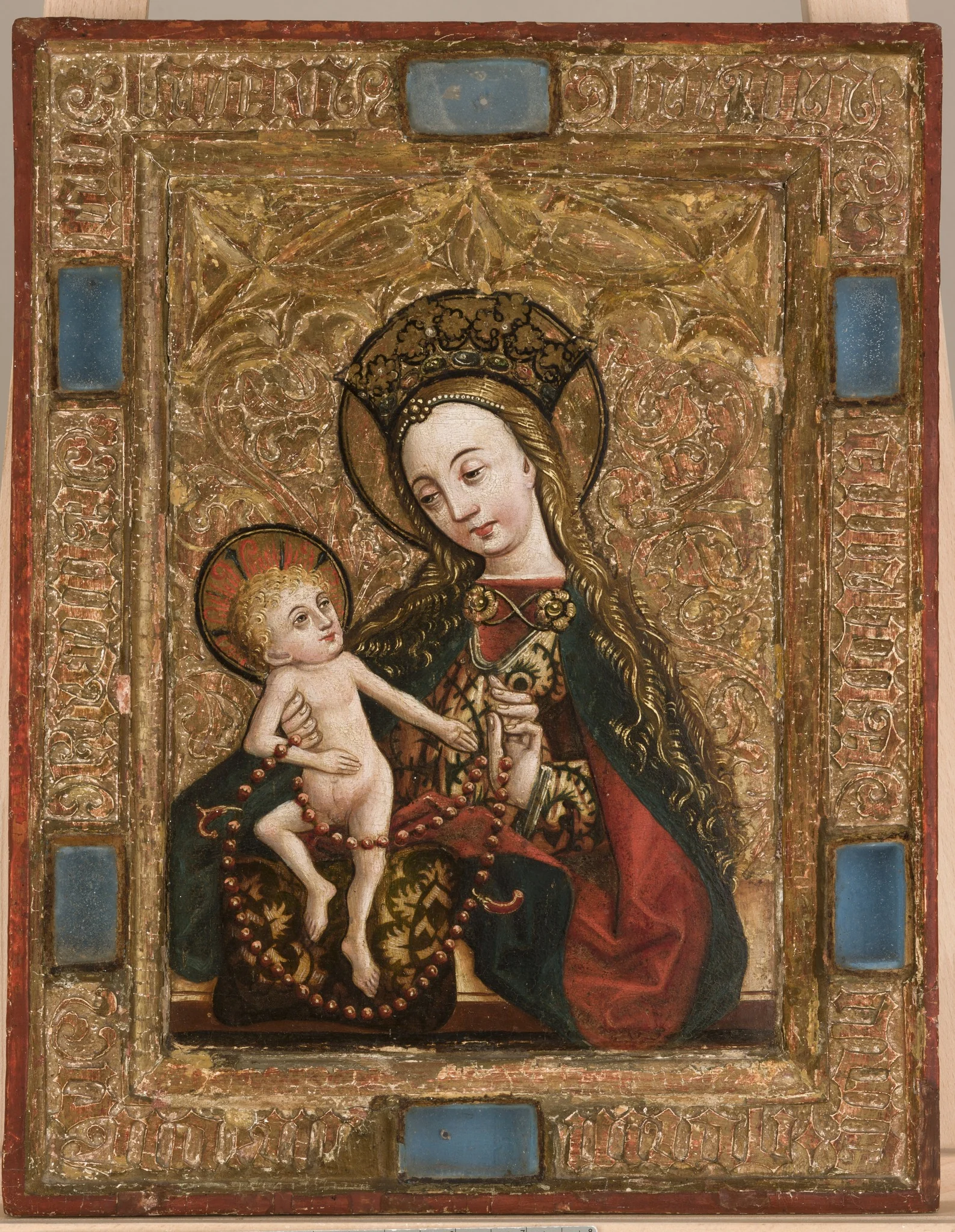 Madonna and Child in a Reliquary Frame, by Unknown, tempera, 1500