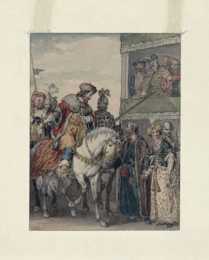 Prince John and Isaac the Jew at the Passage of Arms at Ashby, in the county of Leicester.