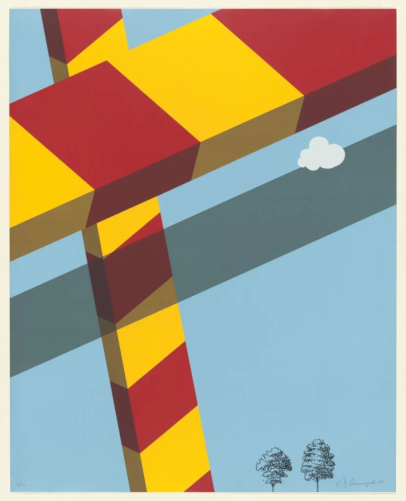 Untitled, by Allan D'Arcangelo, ink, 1968