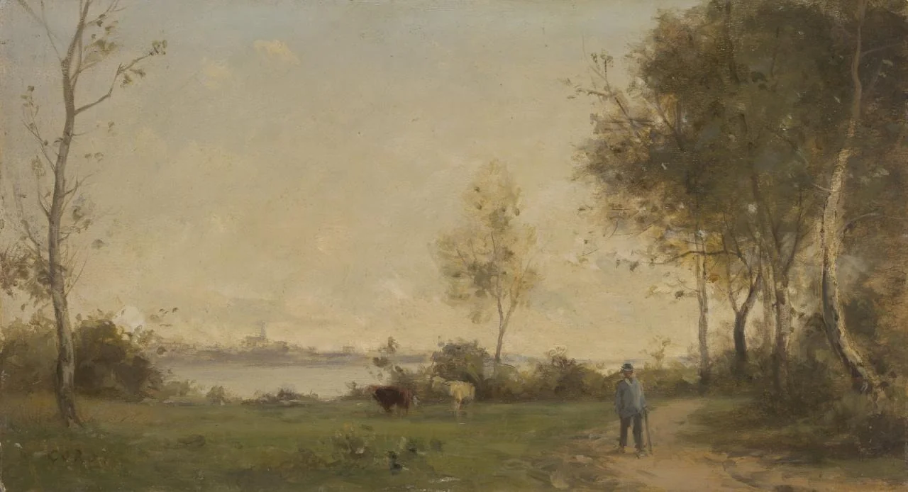 Landscape sketch, by Jean Baptiste Camille Corot, unspecified, 1857