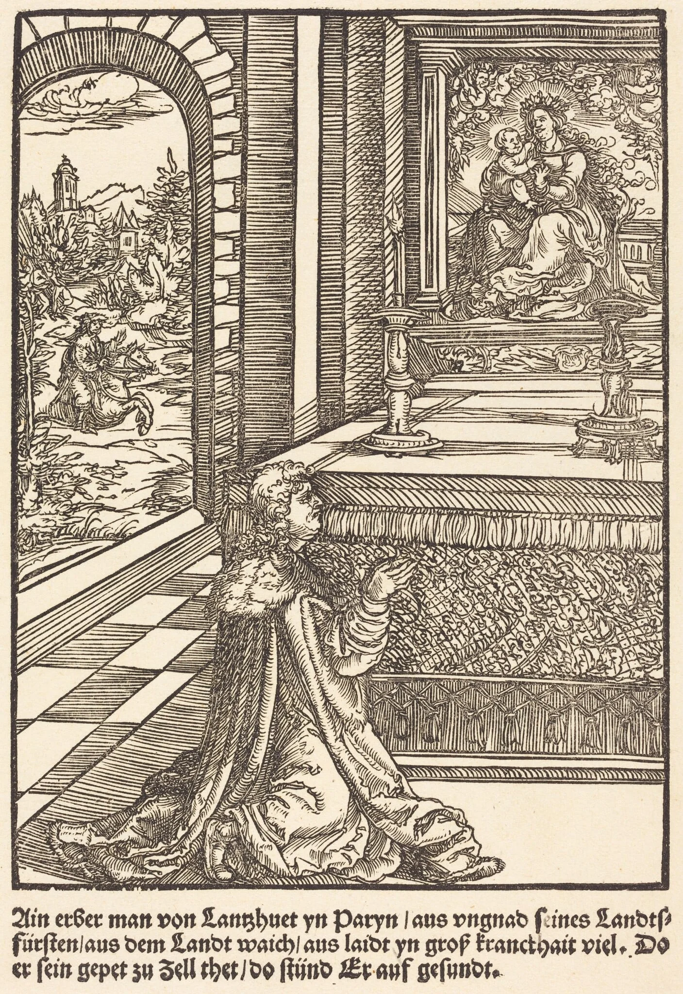 Ain erber man von Lanshuet ..., by Master of the Miracles of Mariazell, ink, 1503