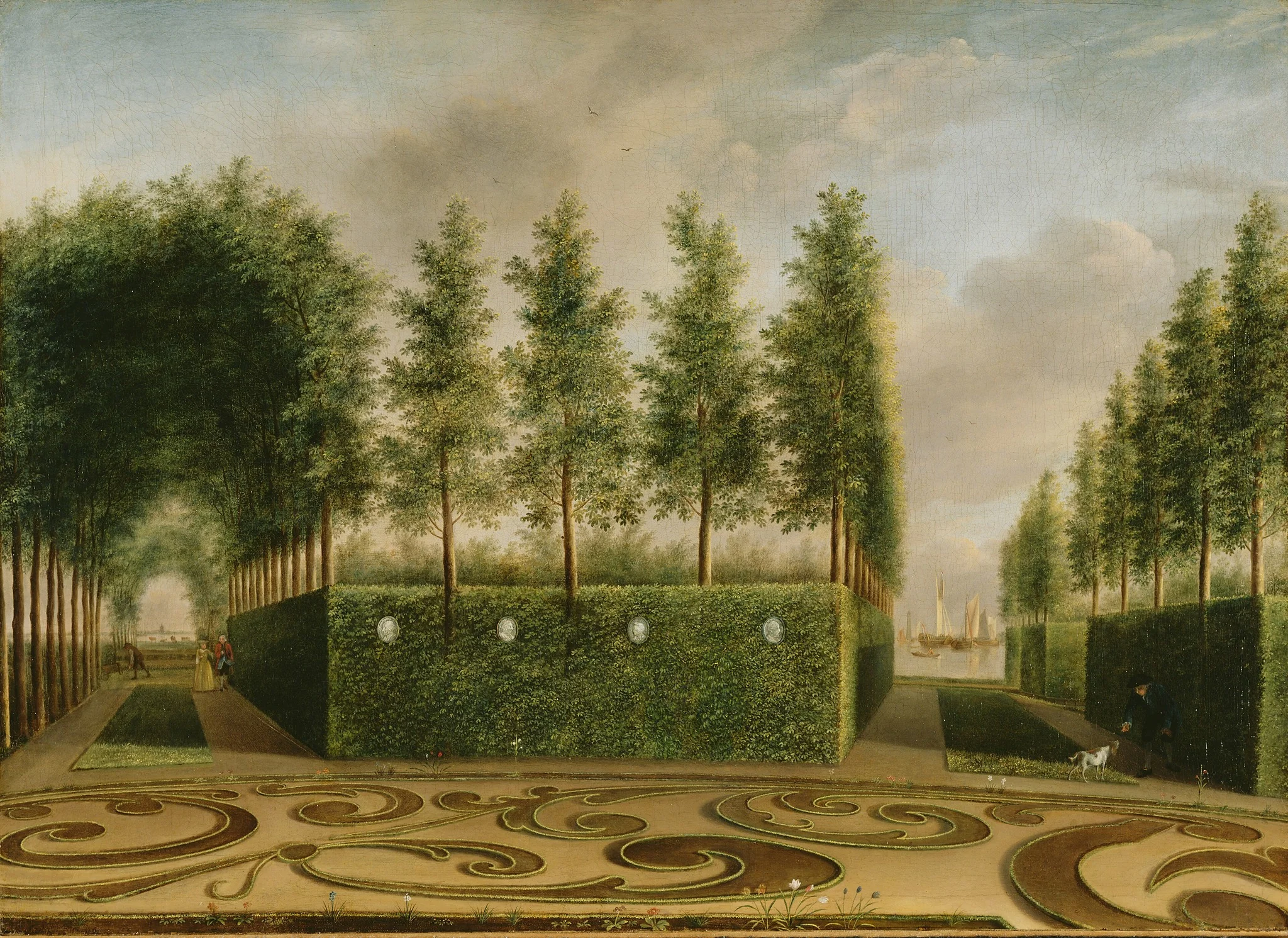 A Formal Garden, by Johannes Janson, oil, 1766