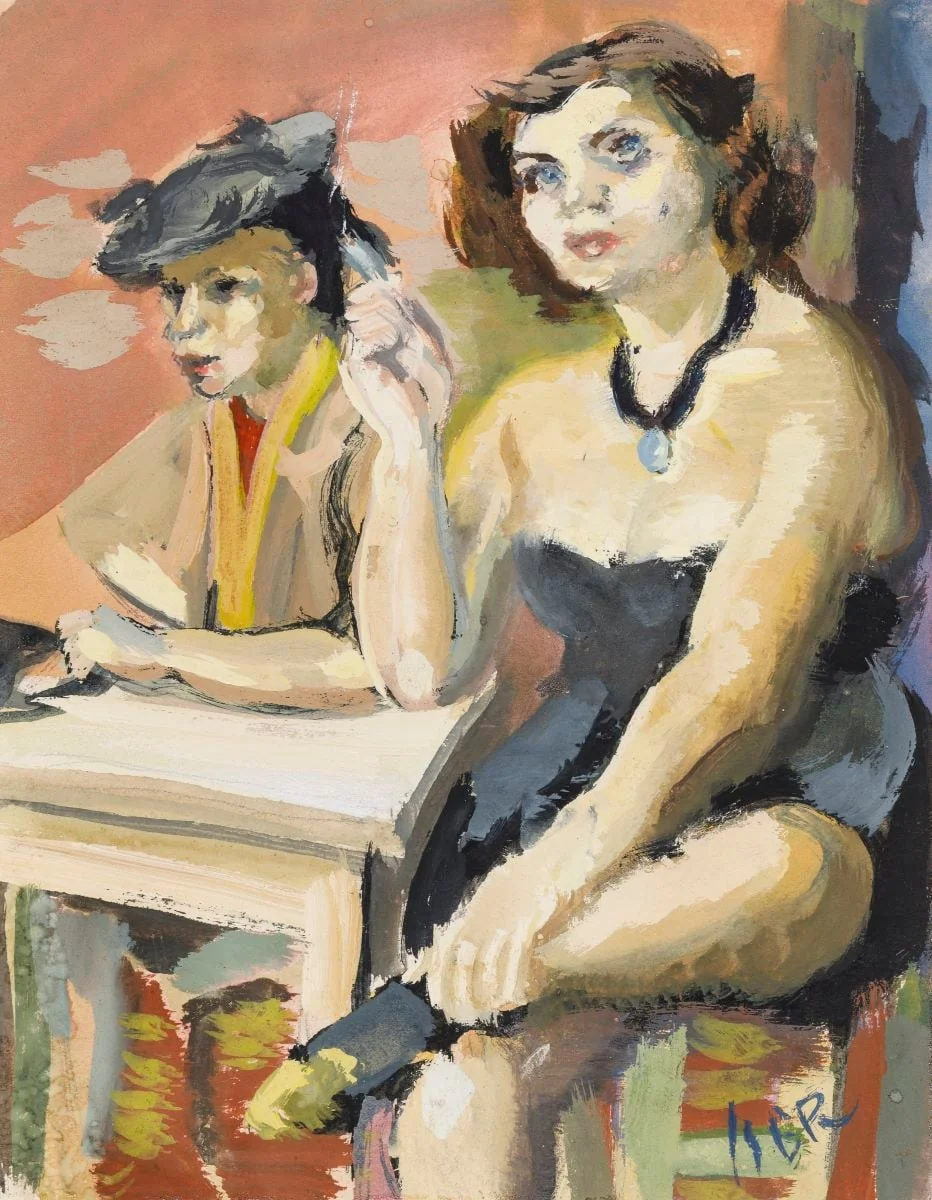Interior cu două personaje, by Iosif Iser, 1932