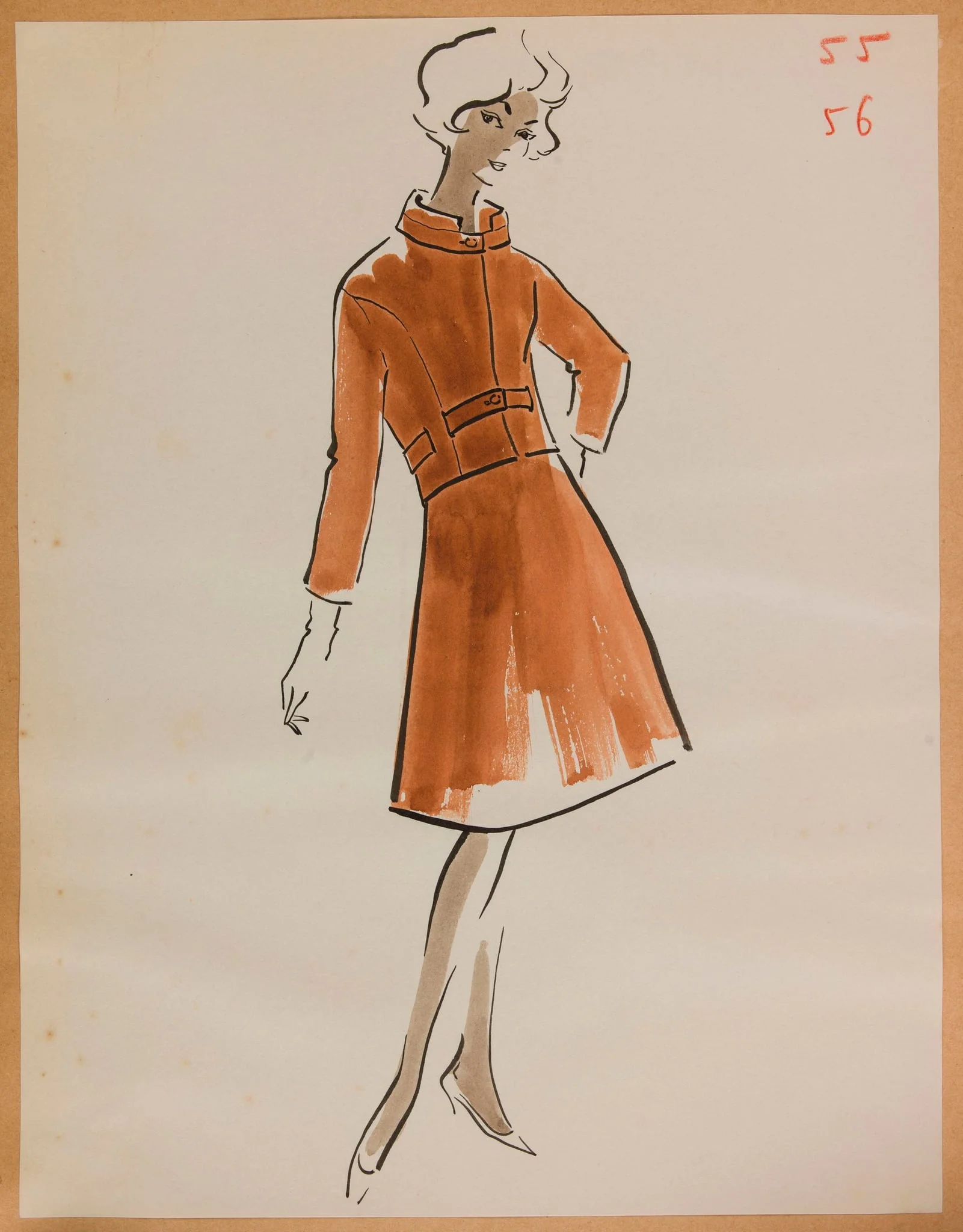 Tailleur rouille, by Carven, 1957