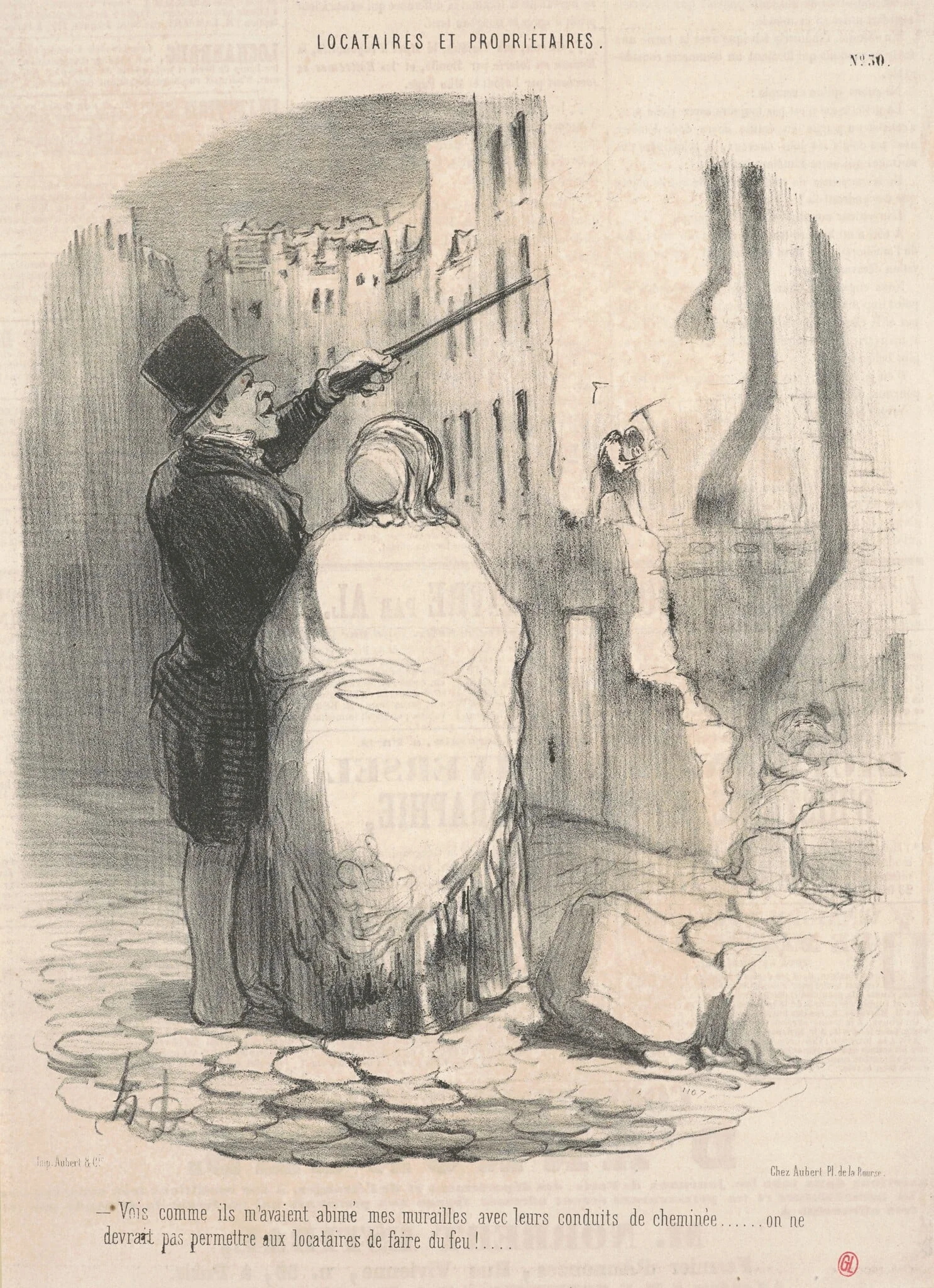 Vois comme ils avaient abimè ..., by Honoré Daumier, ink, 1848