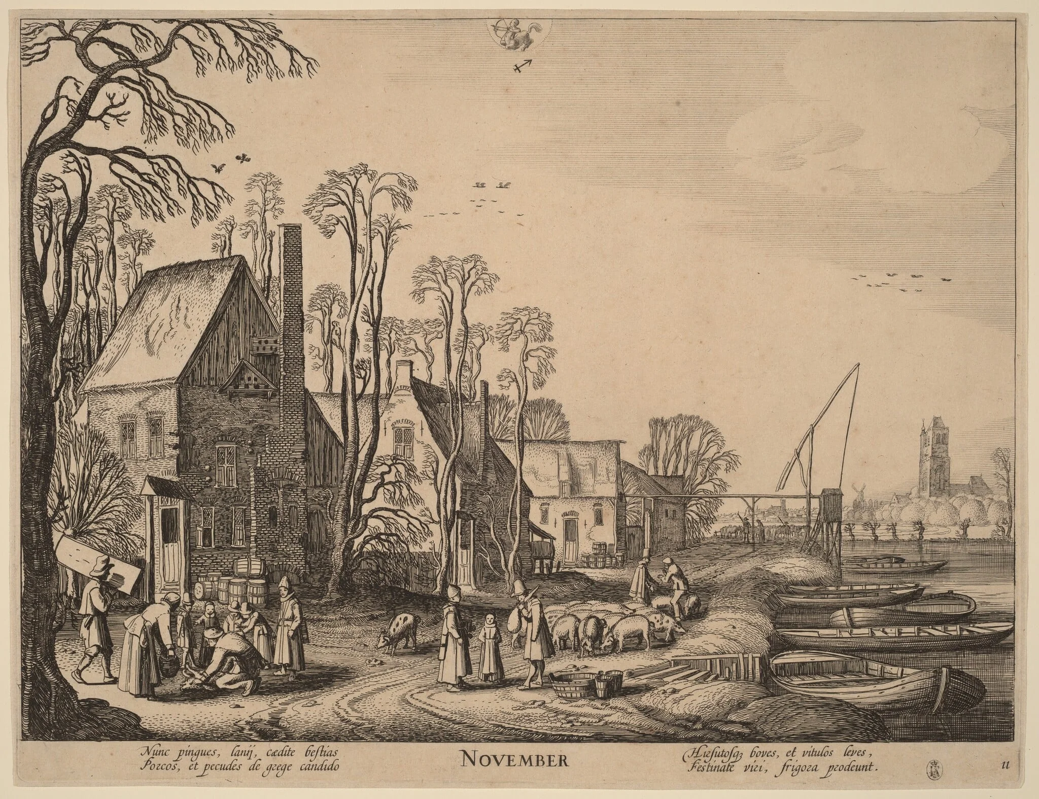 November, by Jan van de Velde, ink, 1617