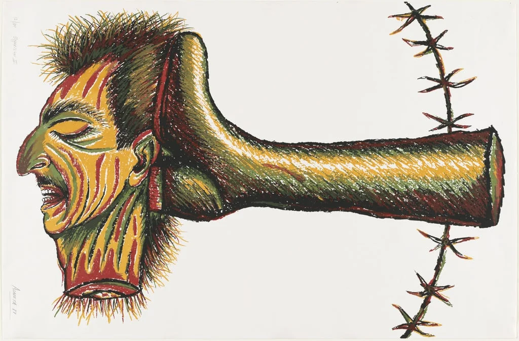 Untitled, by Luis Cruz Azaceta, ink, 1987