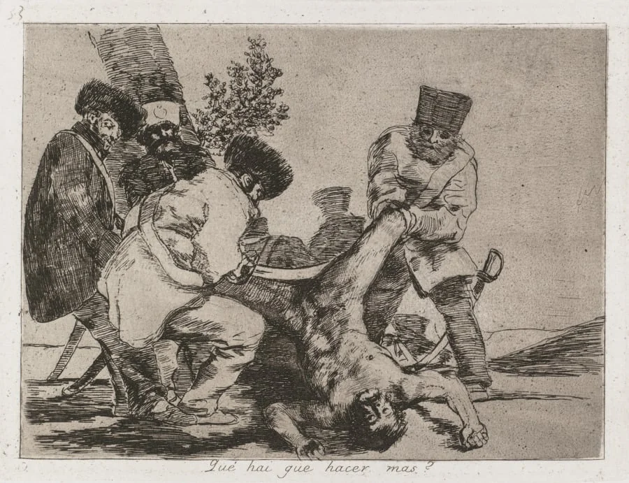 Disasters of War: Pl. 33, What more can one do?, by Francisco Goya, 1812