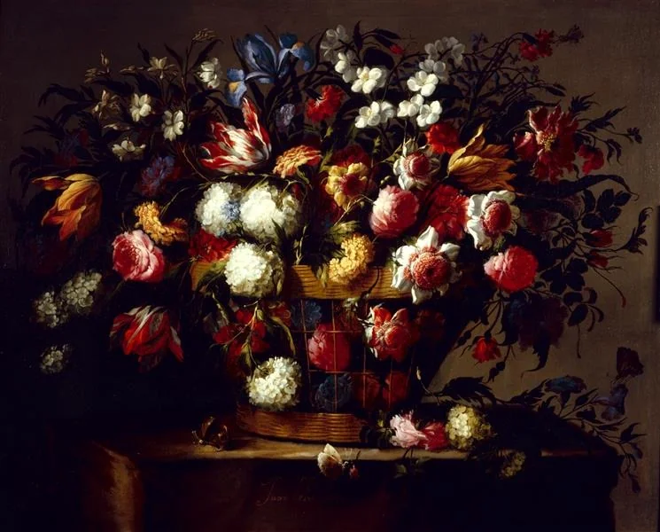 flower still-life, by Juan de Arellano, oil, 1670