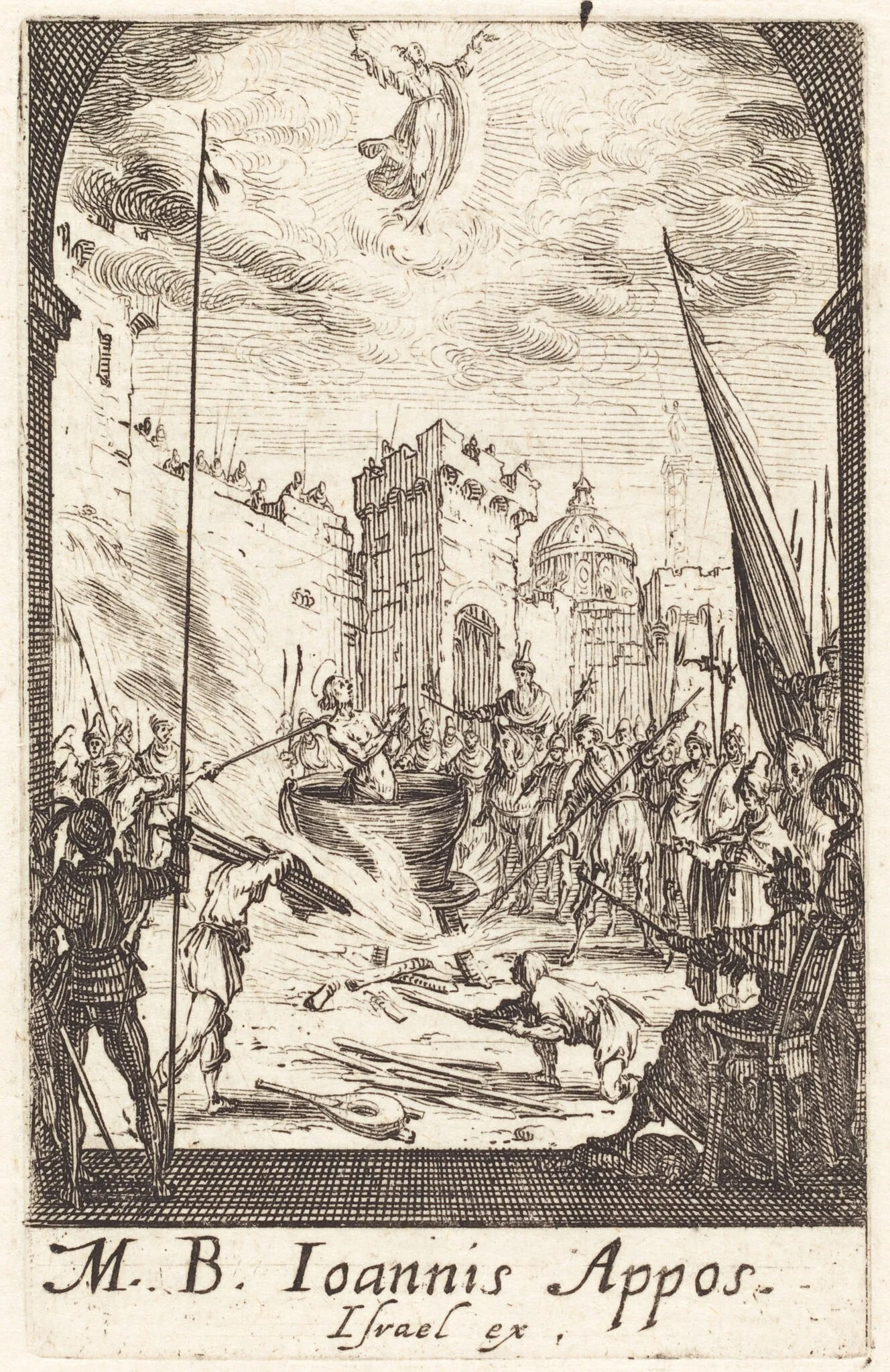The Martyrdom of Saint John the Evangelist, by Jacques Callot, ink, 1634