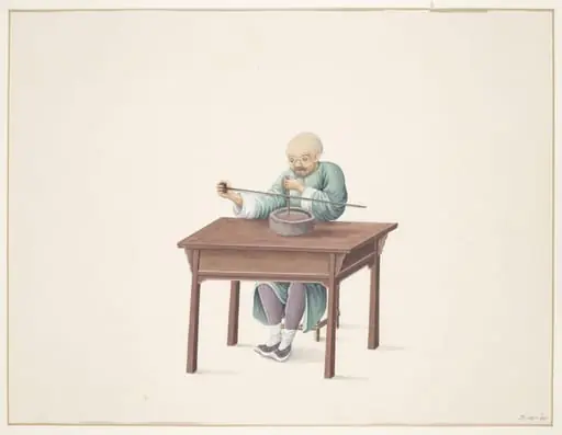 Man Drilling Seed Pearls