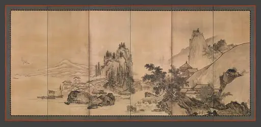 雲谷等顔筆   四季山水図屏風|Landscape of the Four Seasons