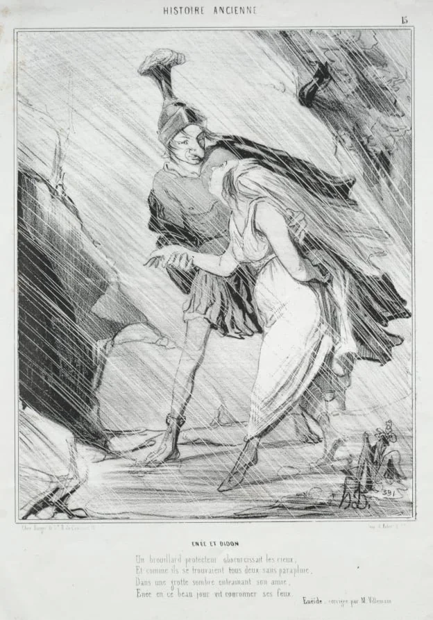 Aeneas and Dido, by Honoré Daumier, 1842