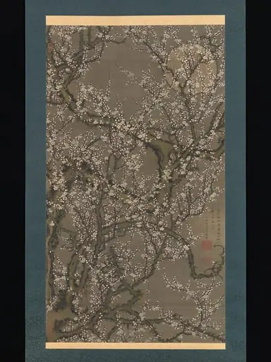 伊藤若冲筆　月下白梅図|White Plum Blossoms and Moon