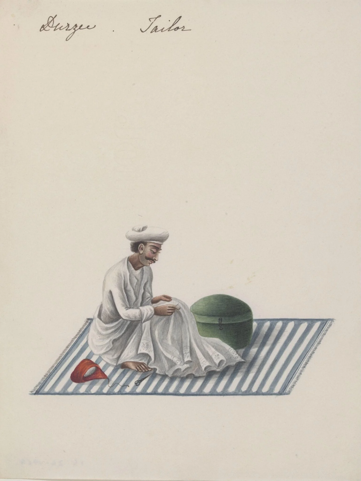 A tailor, by Unknown, paint, 1826