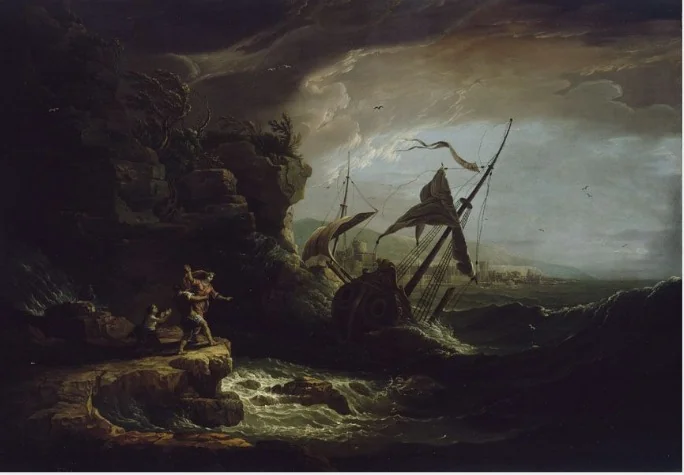Stormy Coastal Scene, by Claude-Joseph Vernet, oil